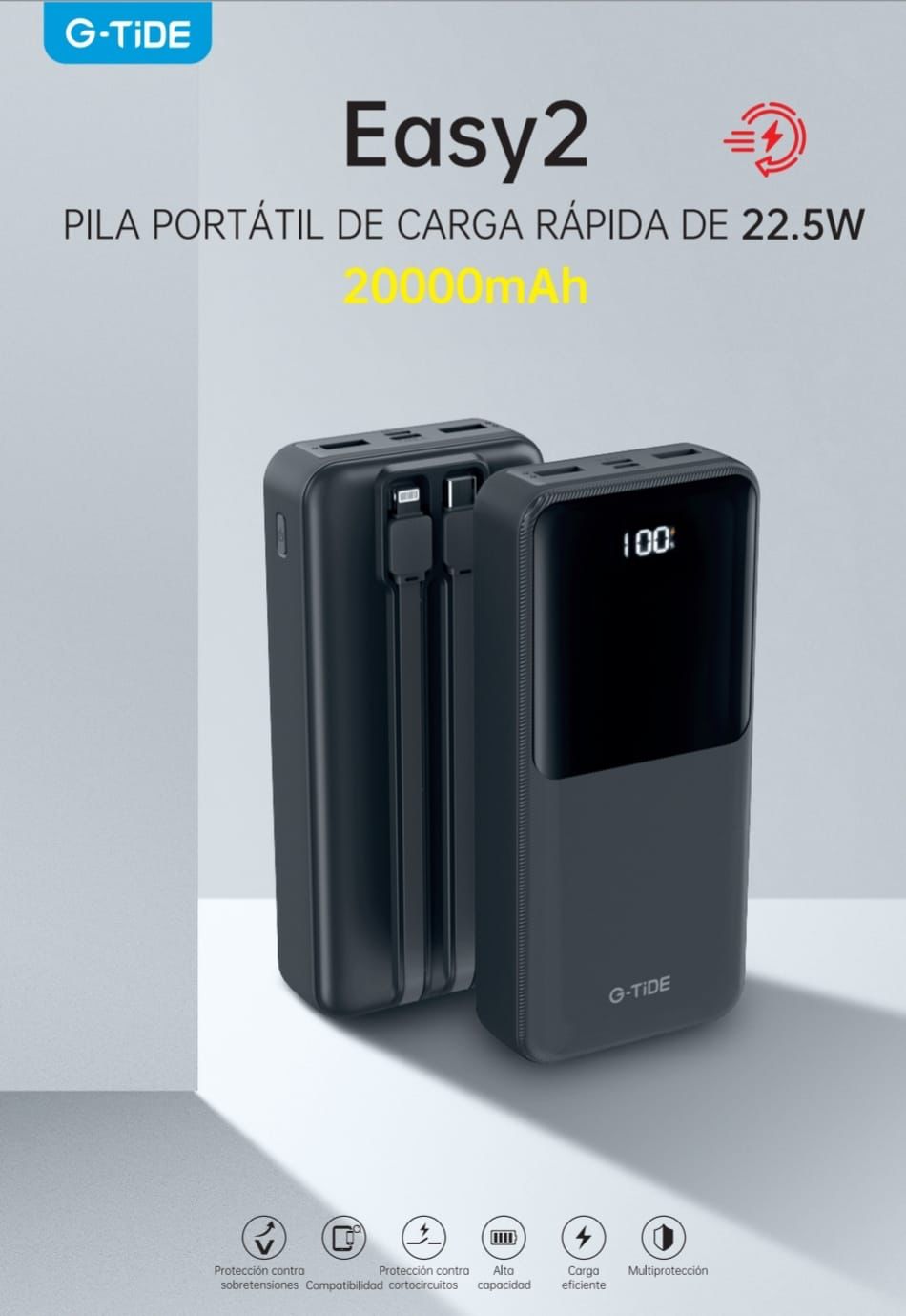 Pila de Carga rápida de 22.5 W